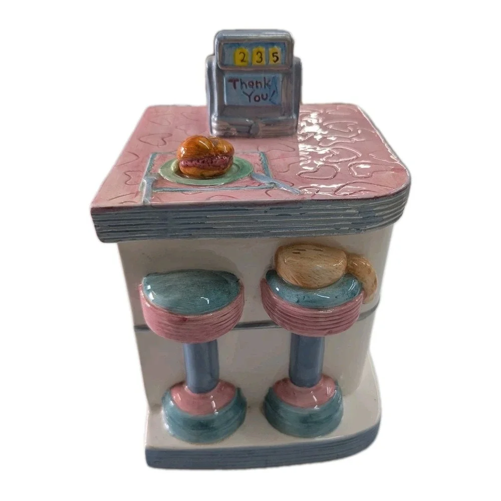 Fitz & Floyd Soda Fountain Counter With Register Canister Kitchy Vintage Omnibus